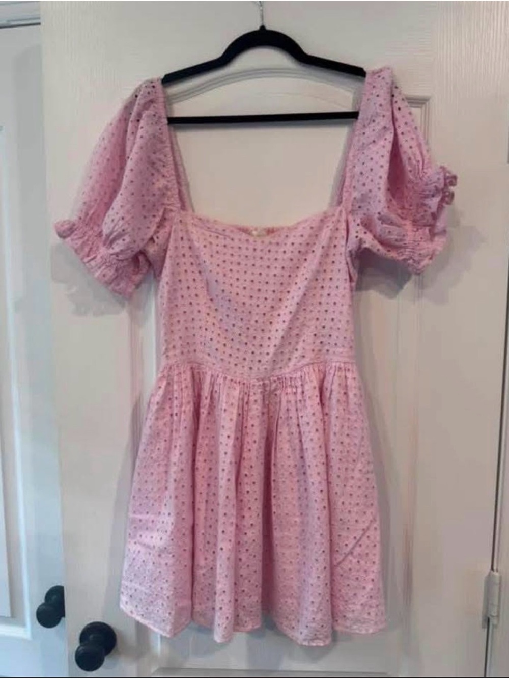 LoveShackFancy Pink Eyelet Mini Dress - Picture 2 of 2